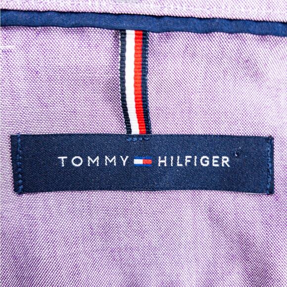 Tommy Hilfiger Dress Shirt Men's 15-15.5 34/35 Regular Fit Strech Purple - Picture 3 of 14